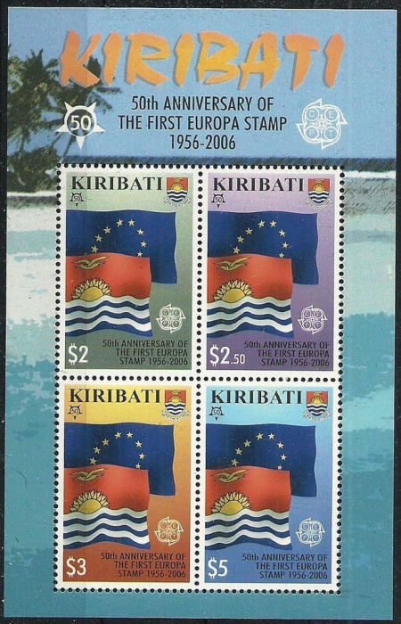 (№2006-60) Блок марок Кирибати 2006 год &quot;50-летия марки Европа СС&quot;, Гашеный